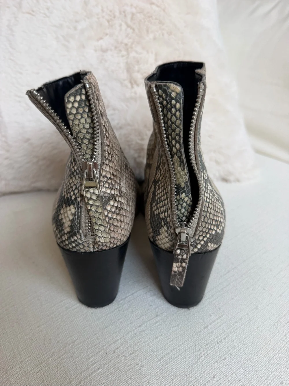 Dolce Vita Snake-Print Ankle Booties in Neutral Tones size 10 boots